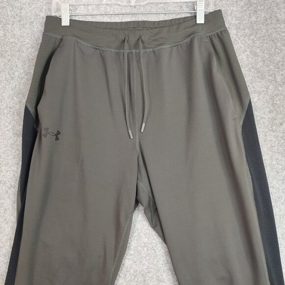 Under Armour Pants Mens L Gray Joggers Ankle Zip Reflect Pocket Active Heatgear - Picture 3 of 12